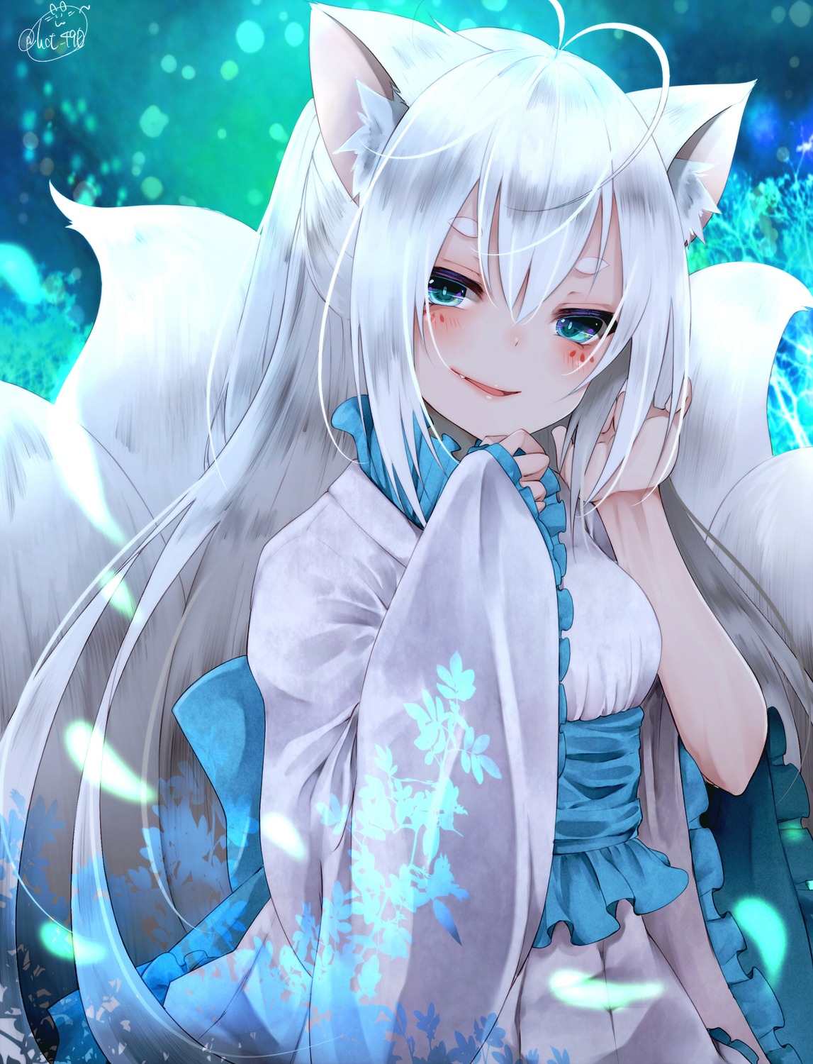 animal_ears chita_(ketchup) japanese_clothes kitsune tail