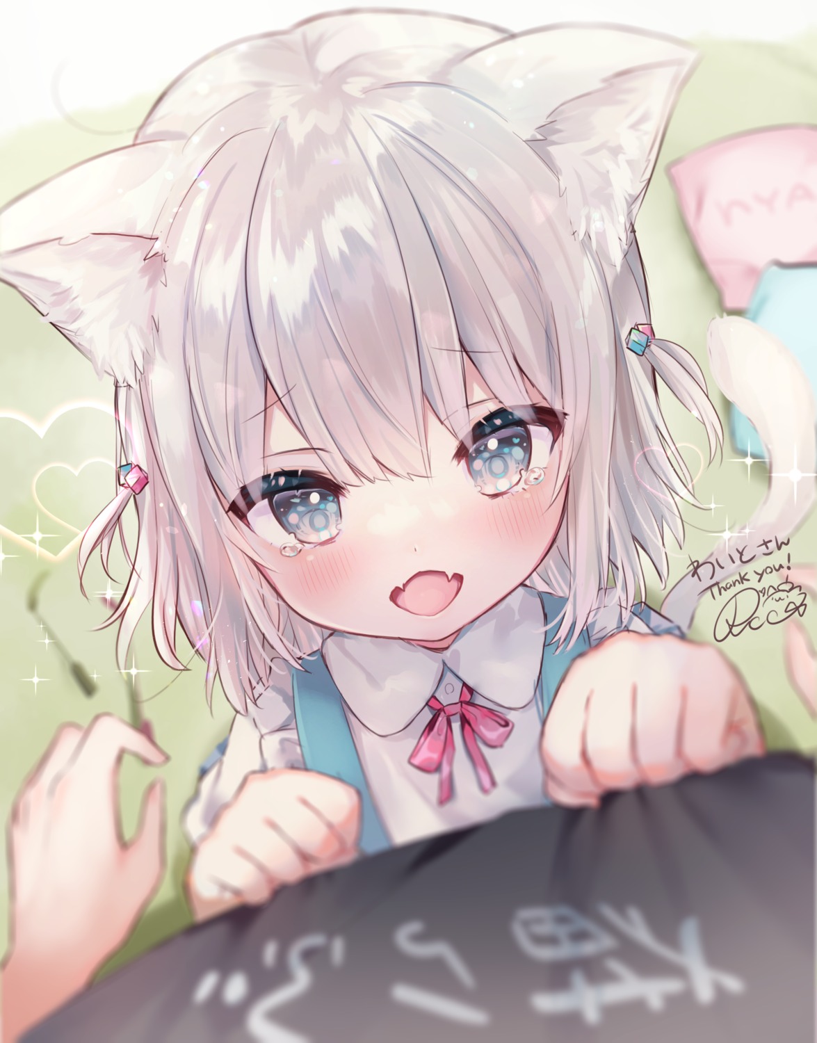 animal_ears nekomimi rukako seifuku tail