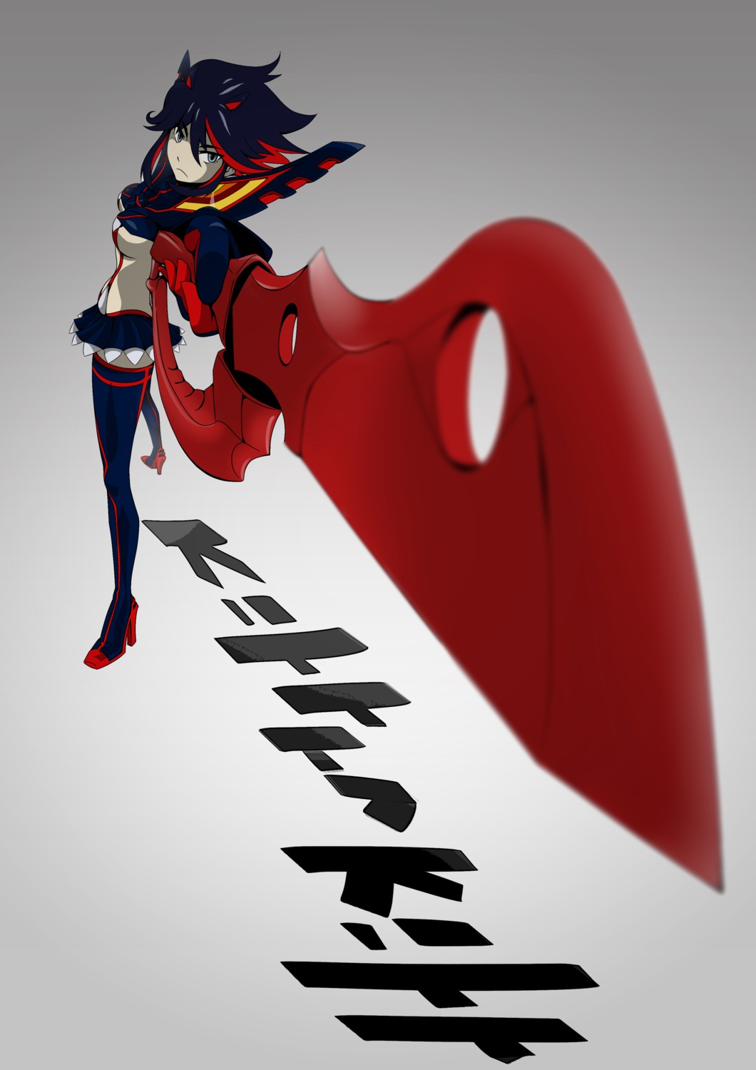 kill_la_kill matoi_ryuuko petermax891009 sword thighhighs