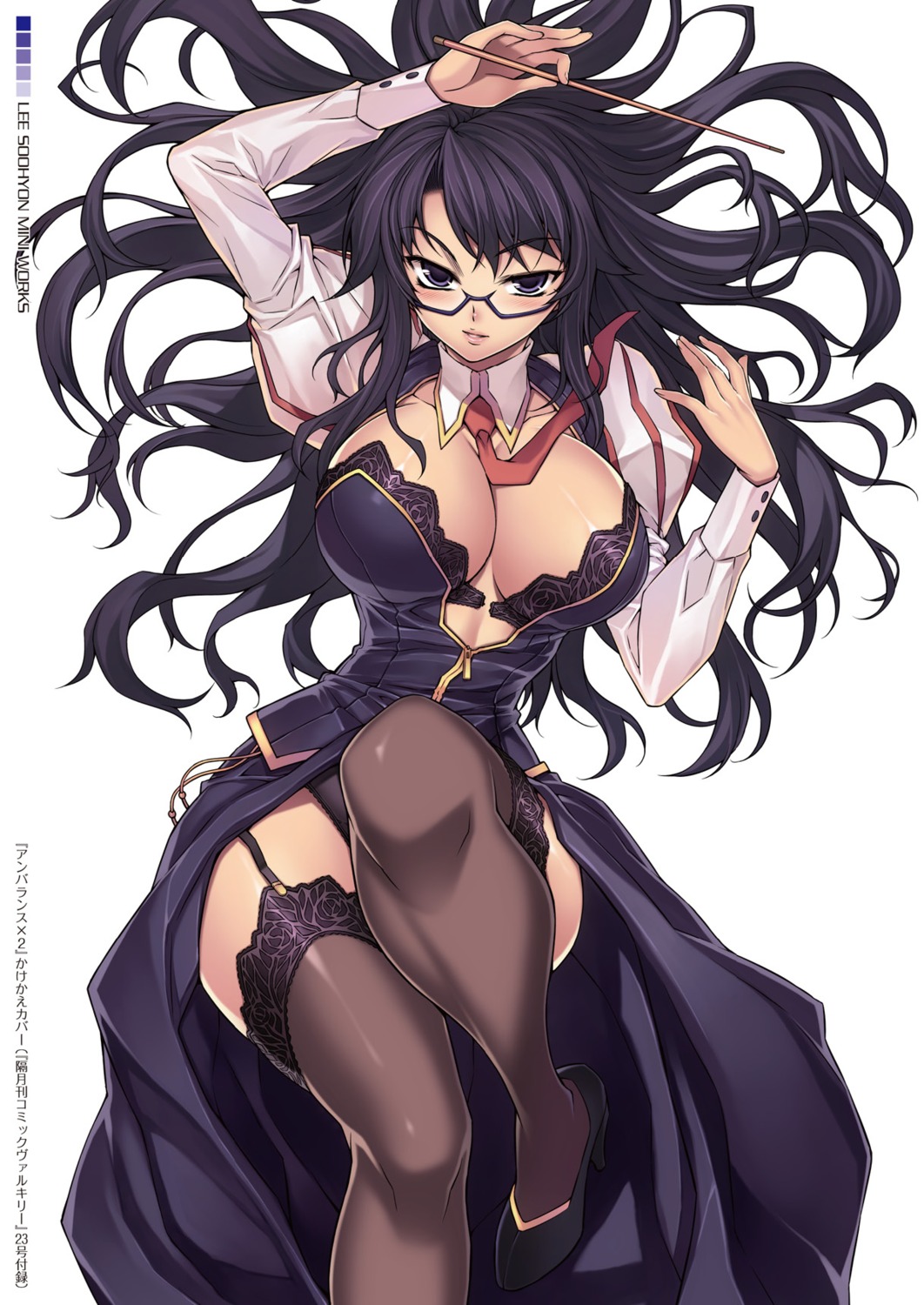 cleavage lee_soo-hyon megane nah_hae-young pantsu stockings thighhighs unbalance_x_unbalance