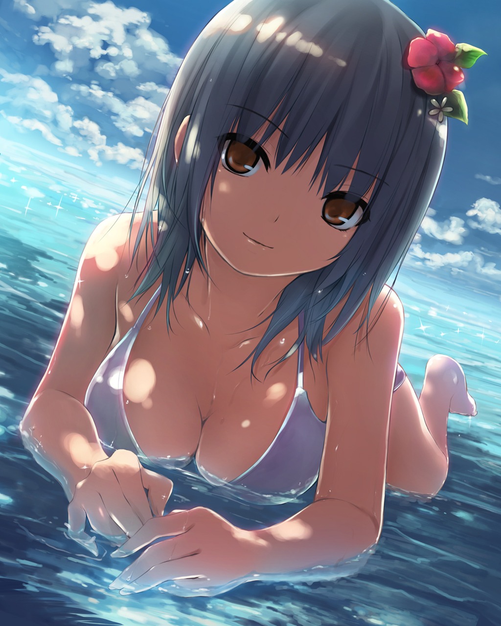 aoyama_sumika bikini cleavage coffee-kizoku swimsuits