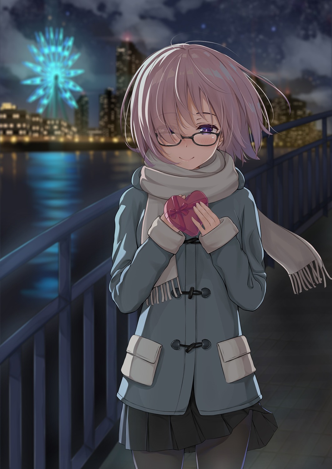 fate/grand_order ikkyuutensaii mash_kyrielight megane pantyhose valentine