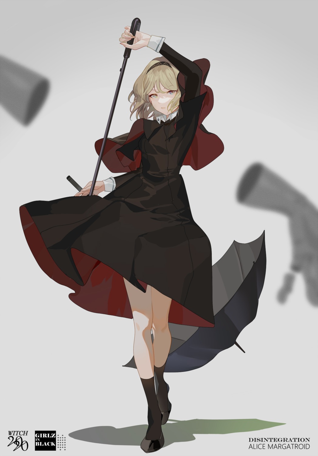 alice_margatroid dress hillly_(maiwetea) skirt_lift touhou umbrella