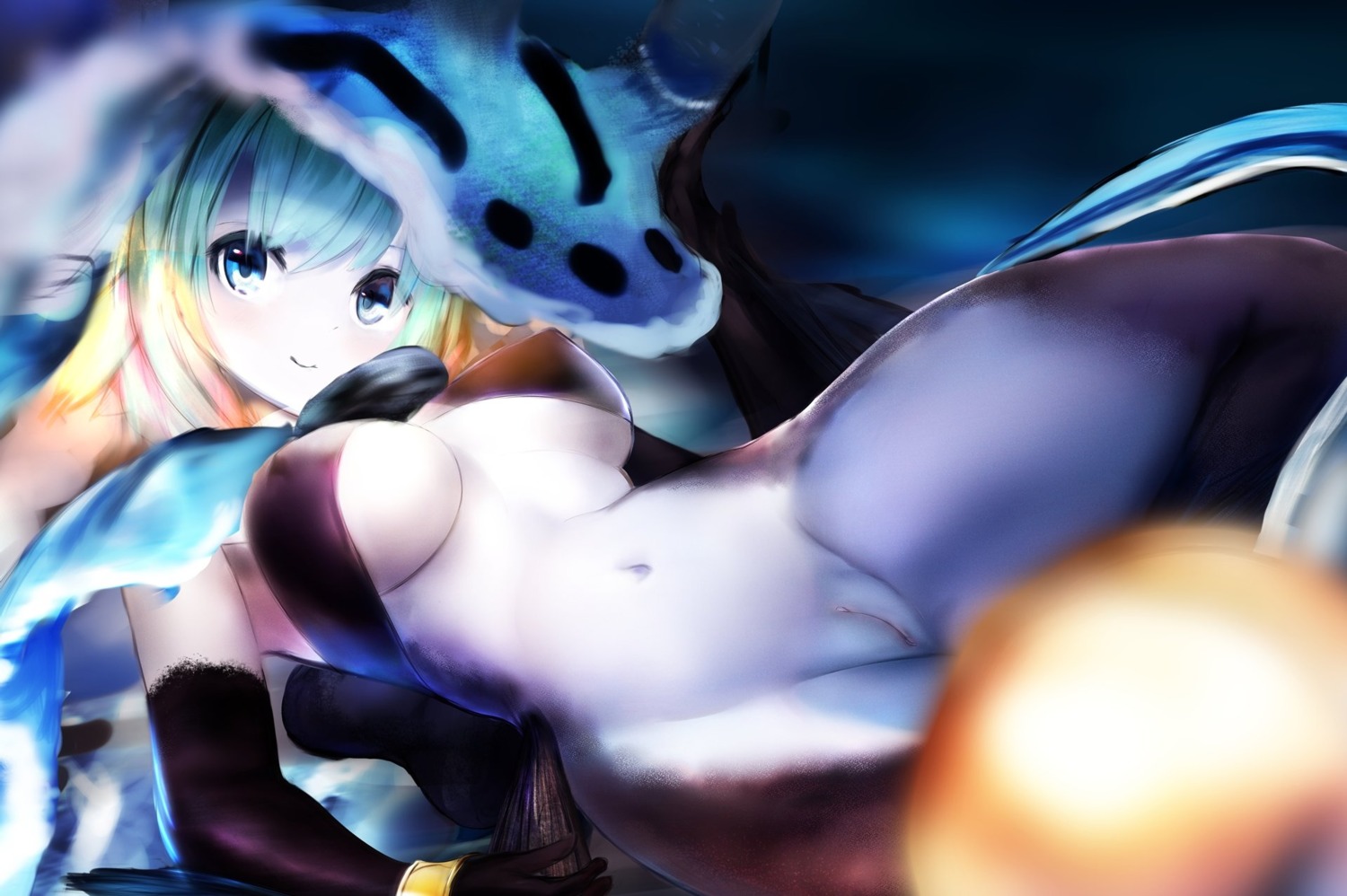 bottomless erect_nipples kekekejima monster_girl no_bra pussy uncensored