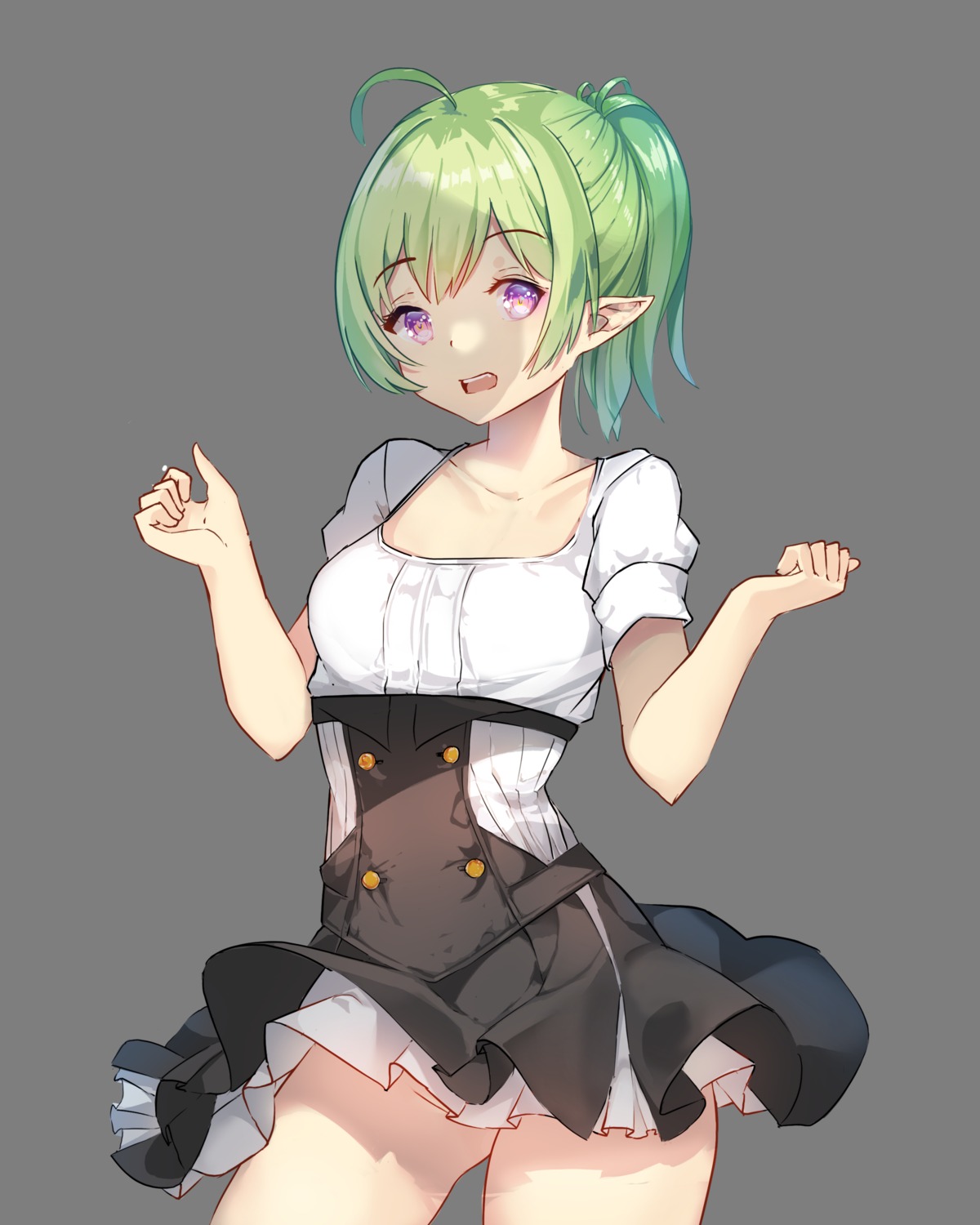 elf nopan pointy_ears skirt_lift transparent_png vierzeck