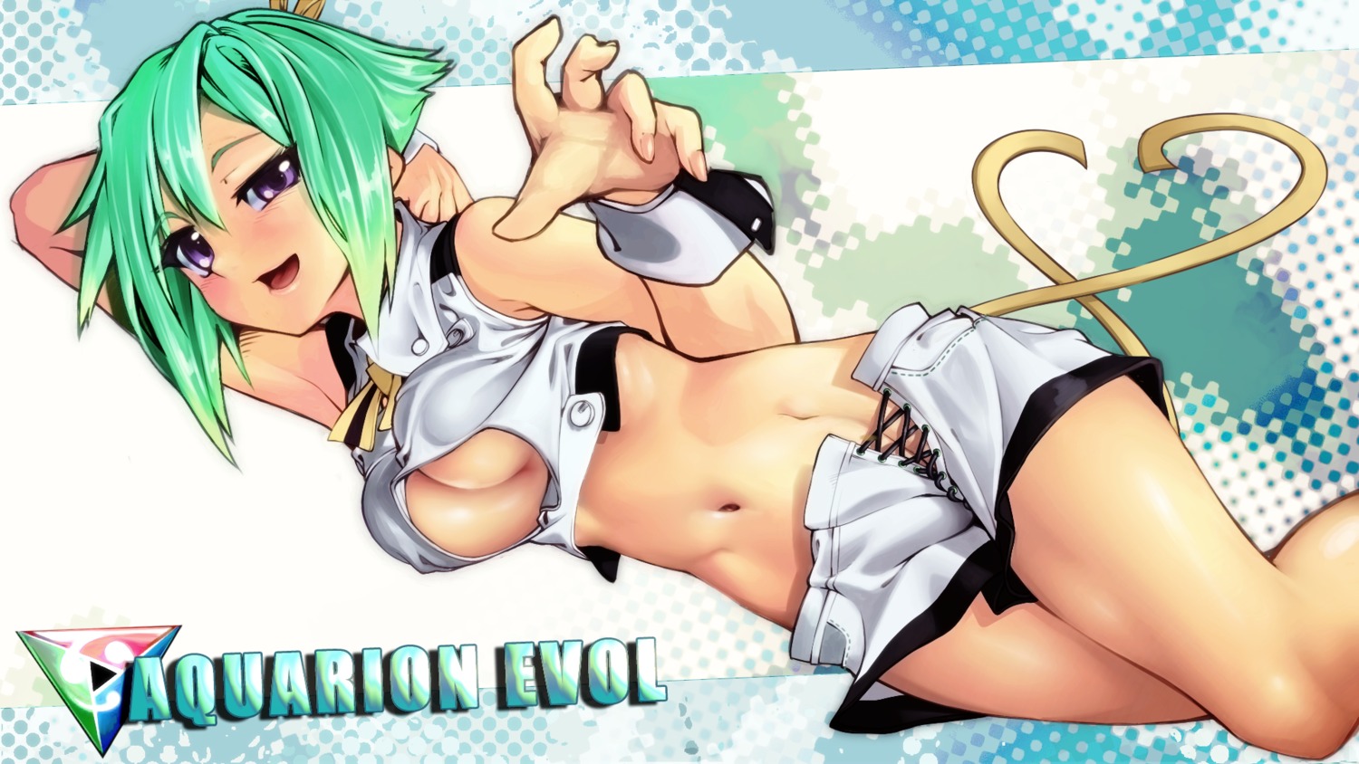 aquarion_evol nopan sinker sousei_no_aquarion thighhighs underboob wallpaper zessica_wong