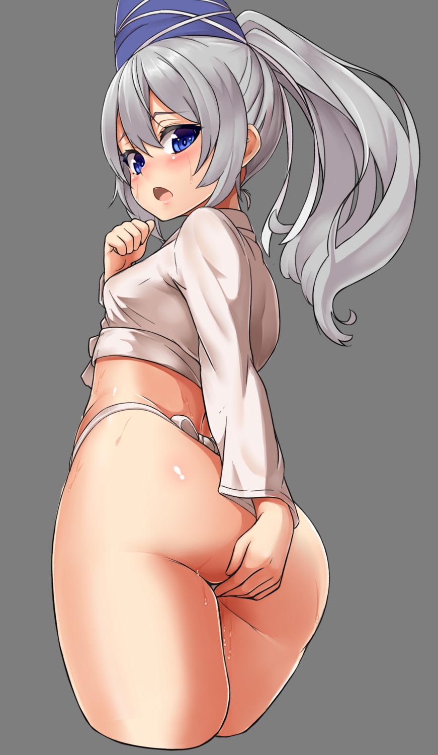 ass fundoshi mononobe_no_futo no_bra see_through shiron thong touhou transparent_png