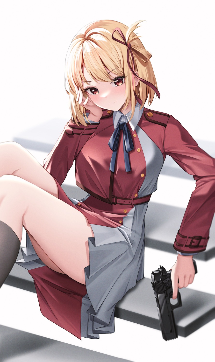 gun lancheu lycoris_recoil nishikigi_chisato seifuku