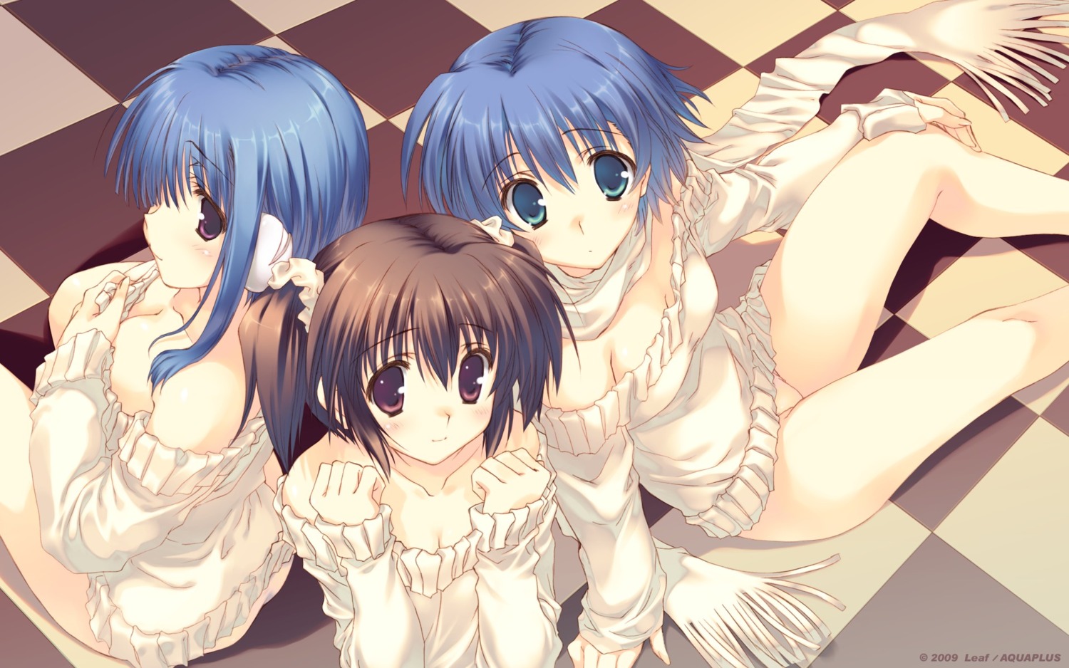 cleavage ilfa leaf mitsumi_misato pantsu to_heart_(series) to_heart_2 tonami_yuma wallpaper yuzuhara_konomi