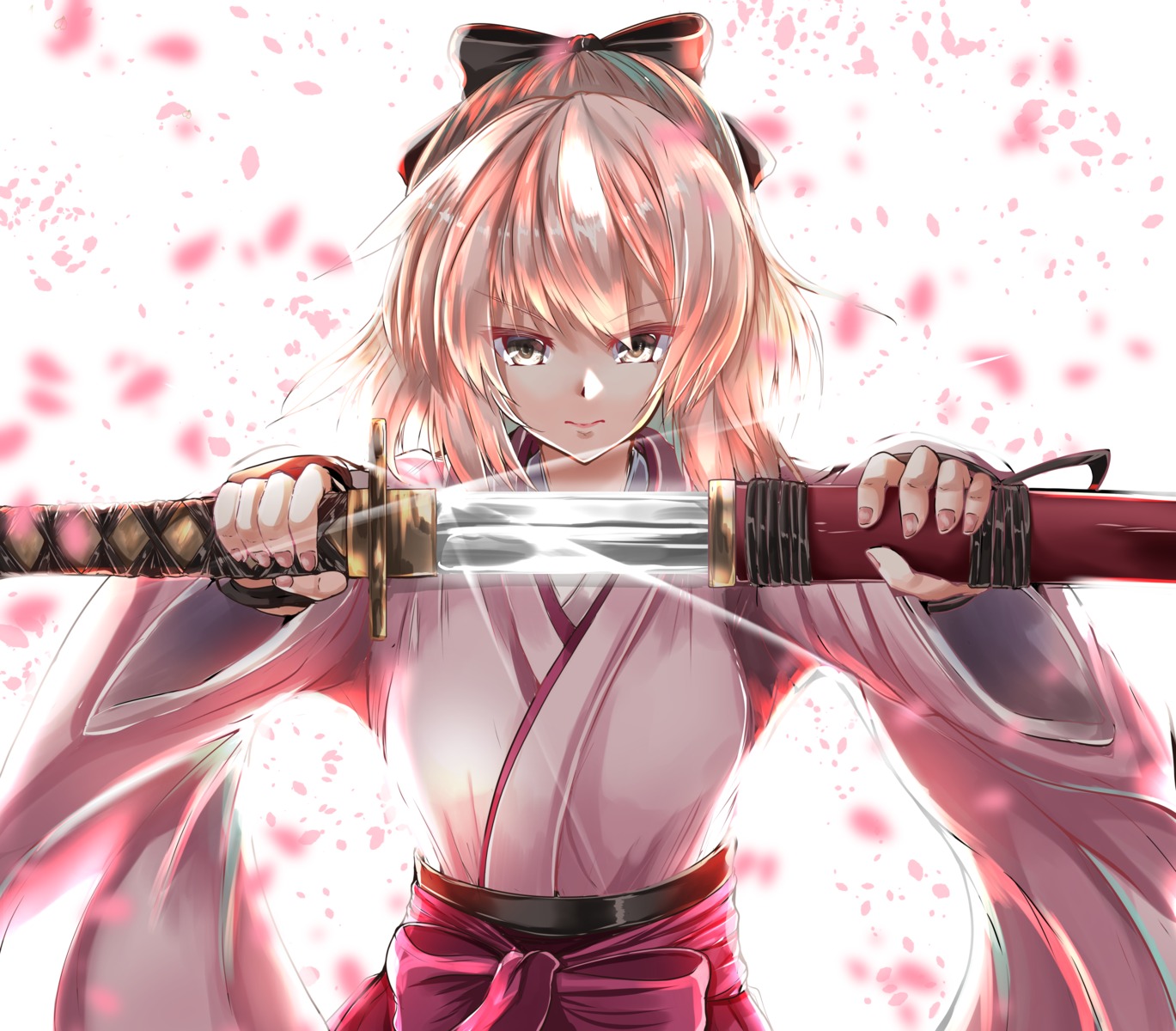 fate/grand_order japanese_clothes kentan okita_souji_(fate) sword