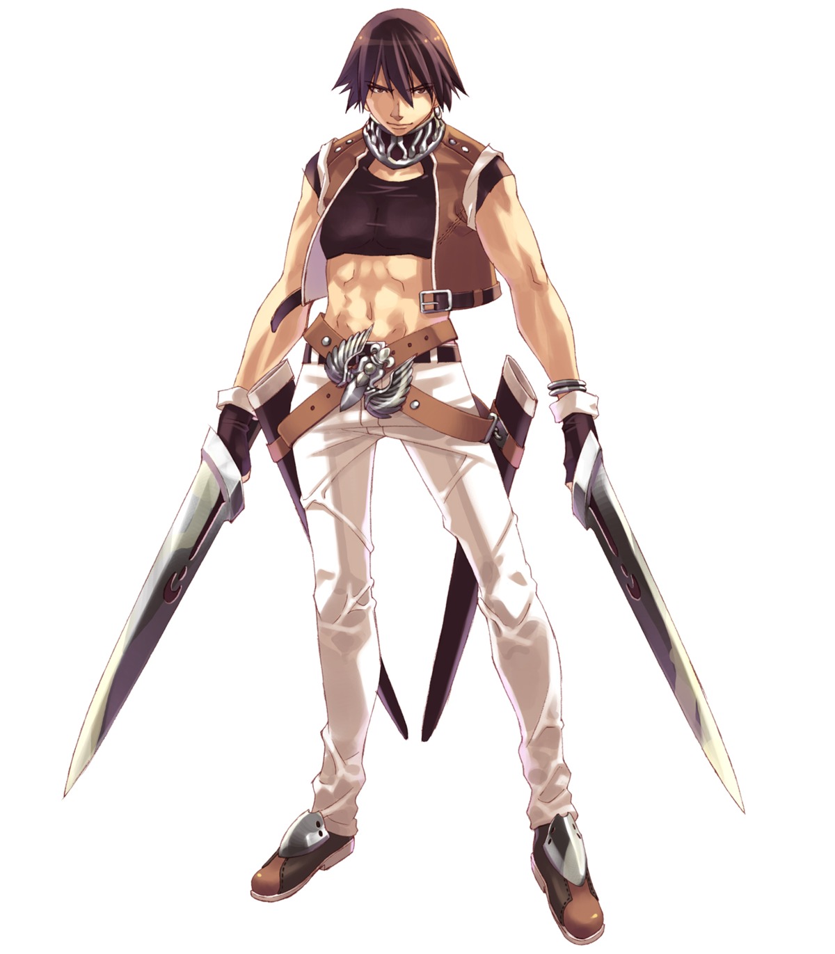 hirano_katsuyuki idea_factory male open_shirt spectral_vs_generation sword wells