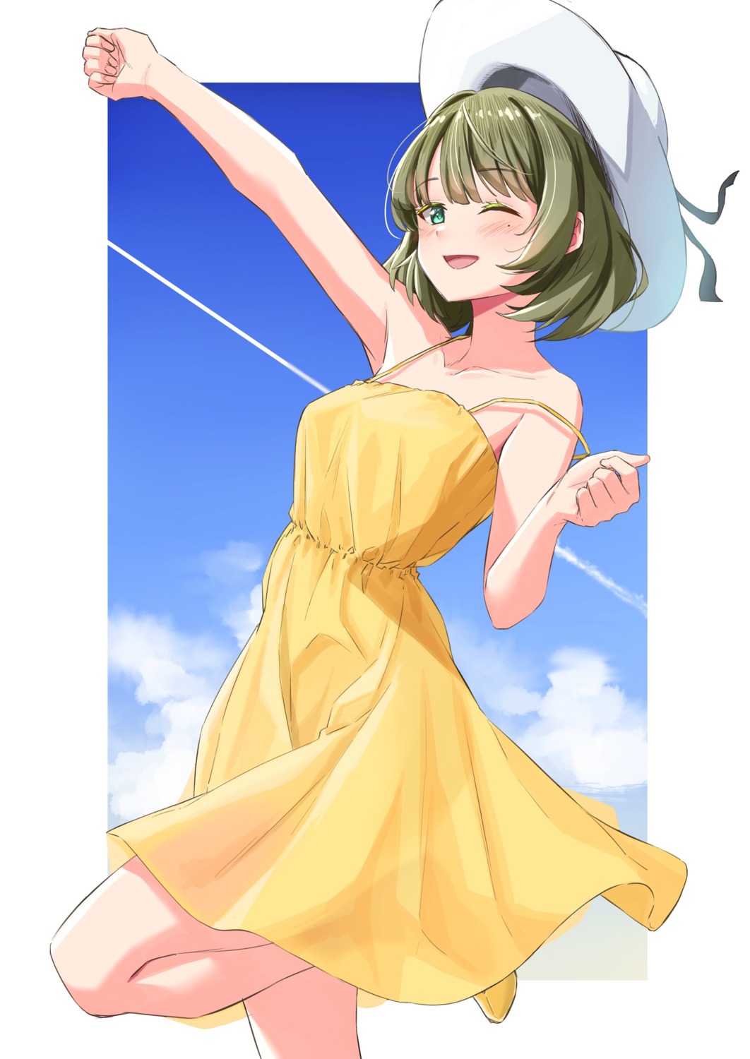 dress kaiso_(kaisooekaki) summer_dress takagaki_kaede the_idolm@ster the_idolm@ster_cinderella_girls