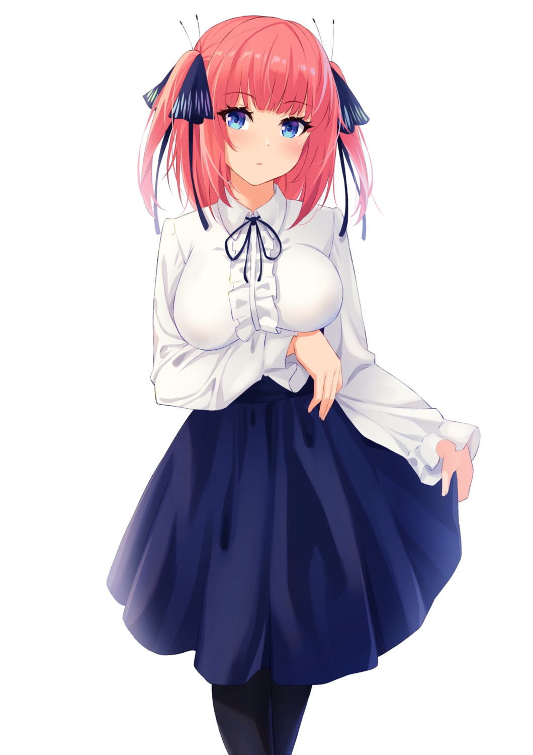 5-toubun_no_hanayome breast_hold hofumaso nakano_nino pantyhose seifuku skirt_lift