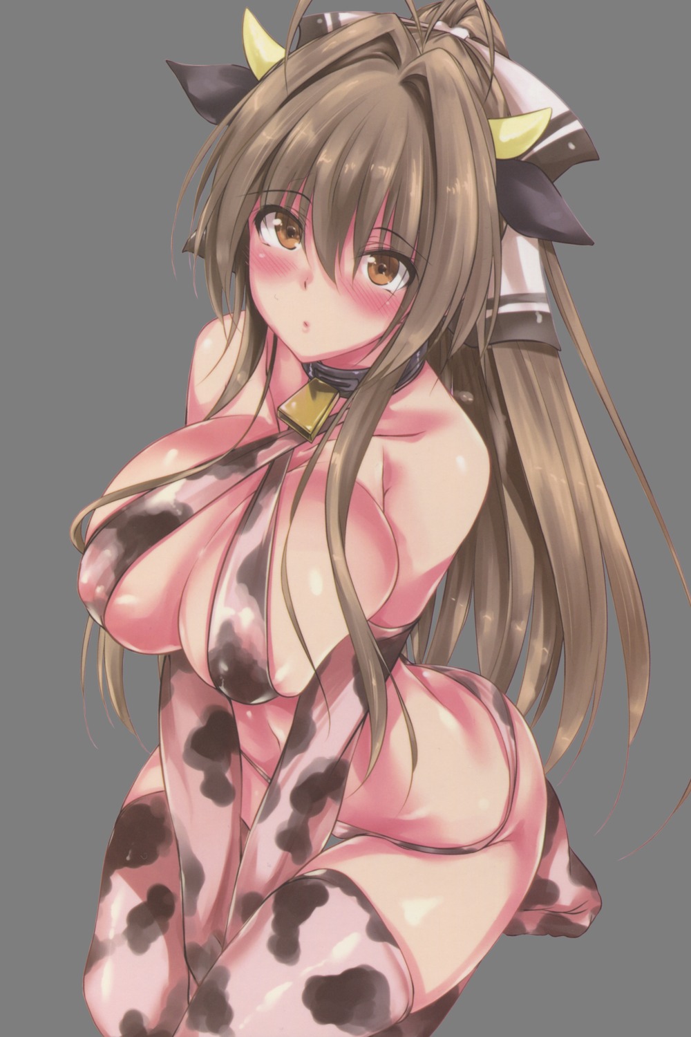 amagi_brilliant_park animal_ears bikini cleavage fukuyama_naoto horns sento_isuzu swimsuits thighhighs transparent_png