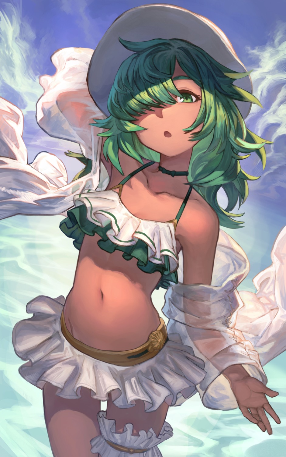 bikini garter konoike_(pepe_expect) open_shirt see_through swimsuits