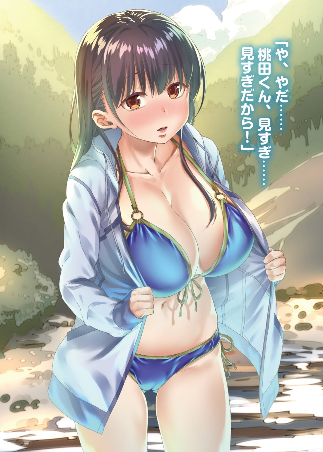 bikini cameltoe choppiri_toshiue_demo_kanojo_ni_shite_kuremasu_ka?_~tamaranaku_itooshiku_tonikaku_toutoi~ cleavage nanase_meruchi open_shirt orihara_hime swimsuits undressing