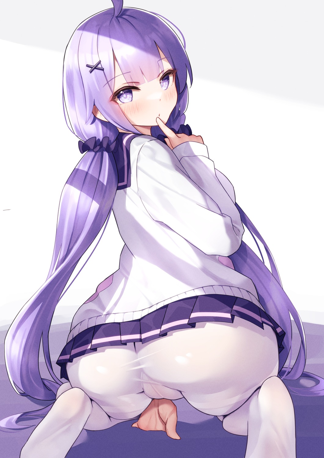 ass azur_lane cameltoe classic_(zildjian33) pantyhose seifuku skirt_lift sweater unicorn_(azur_lane)