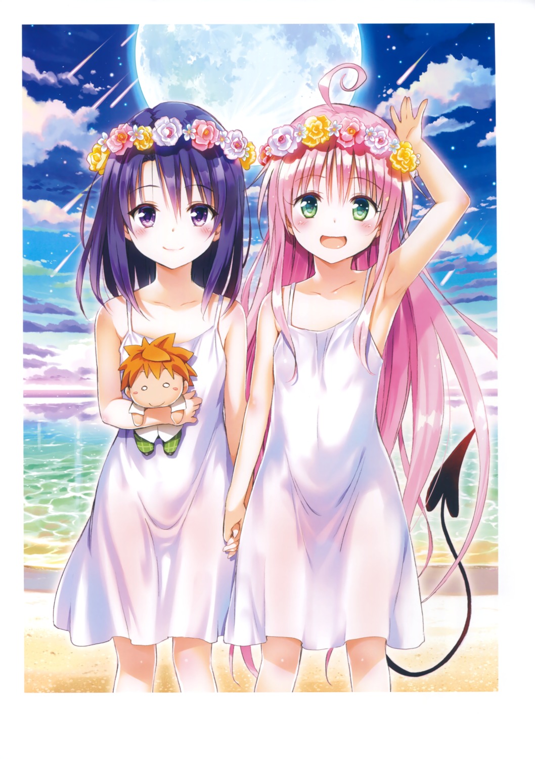 dress lala_satalin_deviluke sairenji_haruna summer_dress tail to_love_ru to_love_ru_darkness yabuki_kentarou