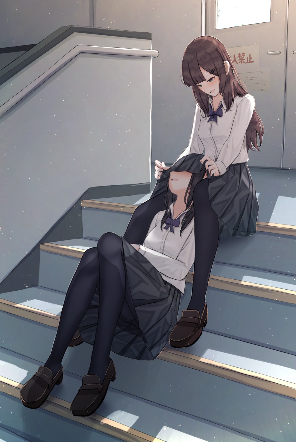 benevole pantyhose seifuku skirt_lift yuri