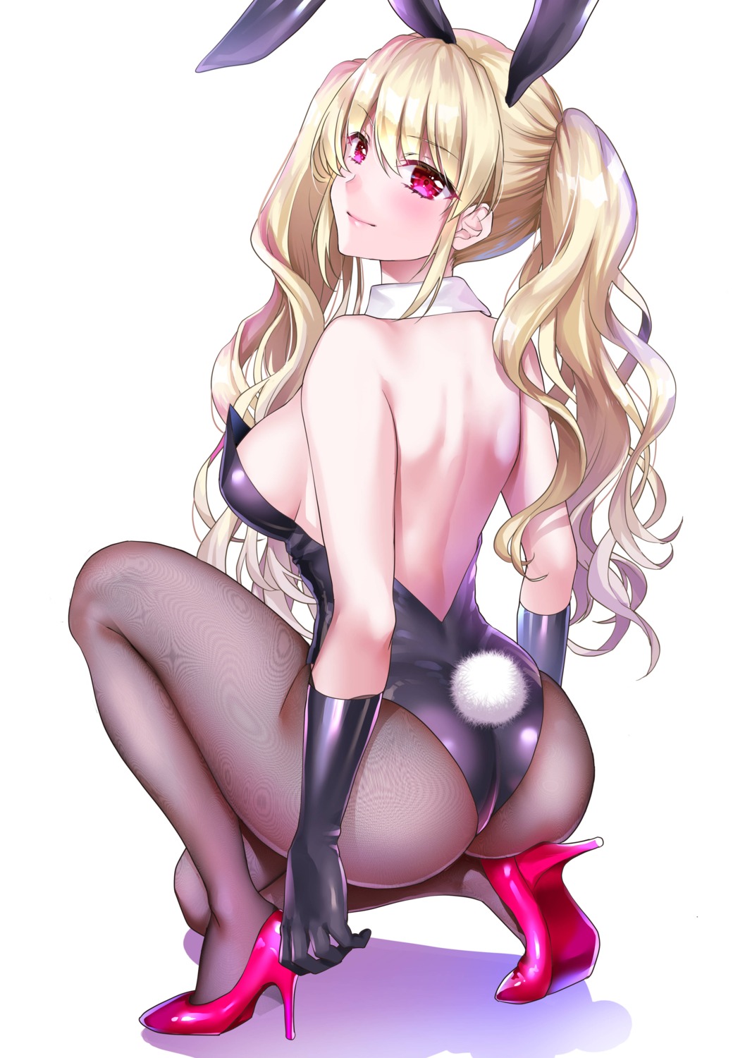 abe_hikaru animal_ears ass bunny_ears bunny_girl heels no_bra pantyhose tail