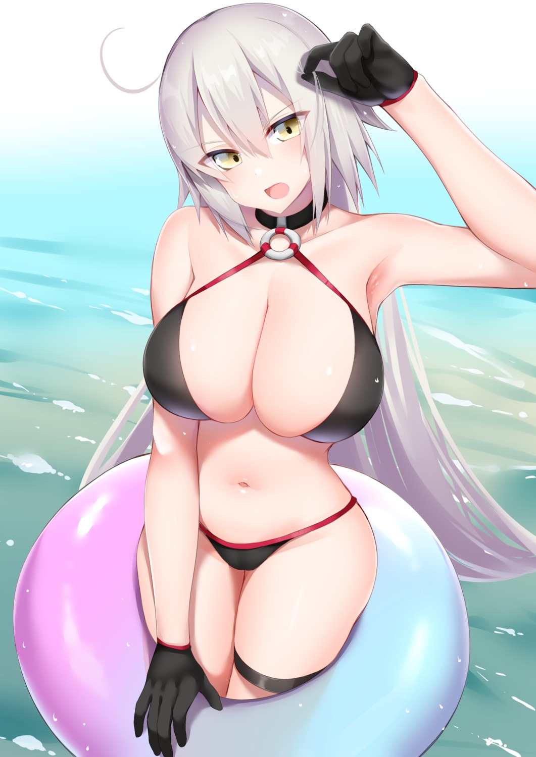 bikini fate/grand_order garter jeanne_d'arc jeanne_d'arc_(alter)_(fate) kitajima_yuuki swimsuits