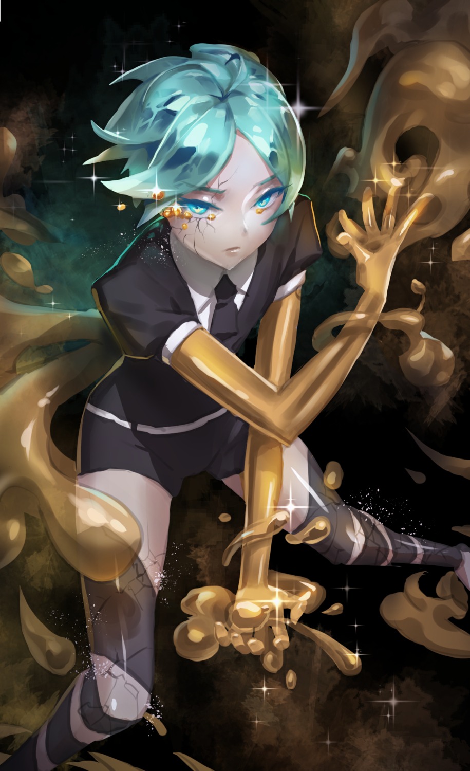 houseki_no_kuni karesuki phosphophyllite thighhighs torn_clothes