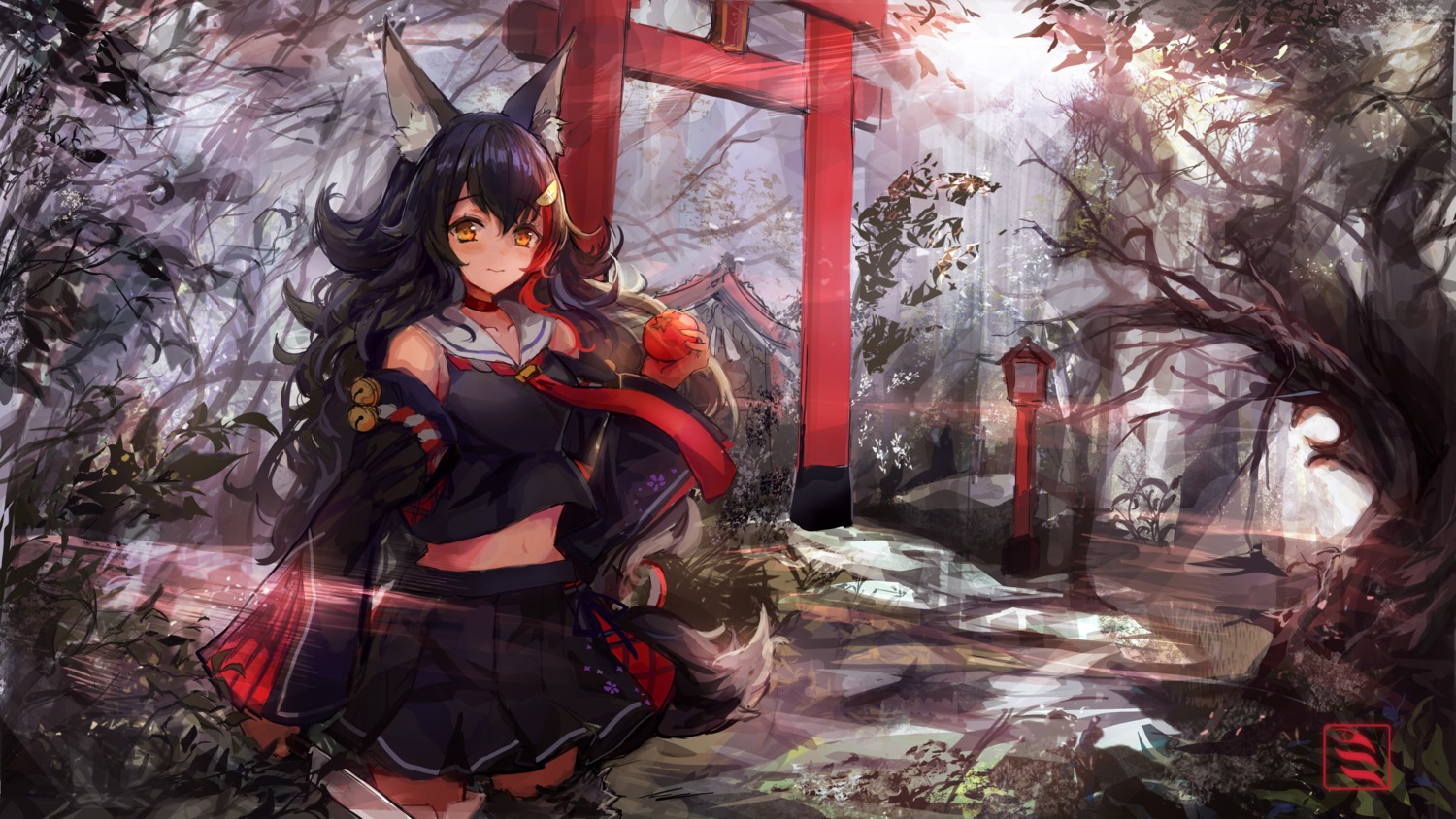 animal_ears hololive hololive_gamers ookami_mio seifuku sword tail thighhighs trrcmb