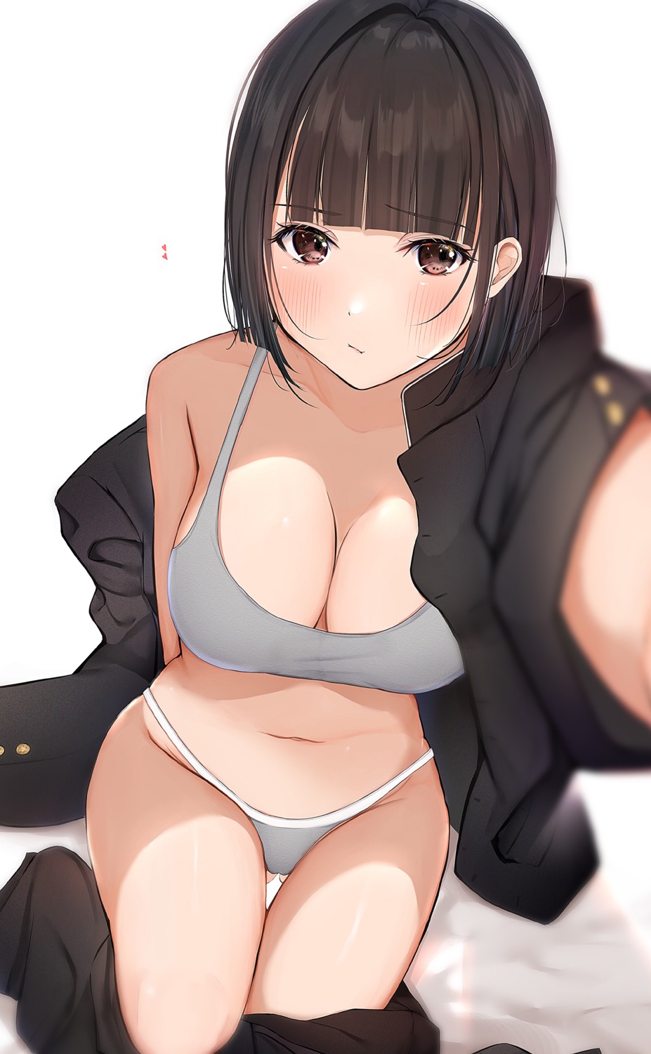 bra cleavage open_shirt pantsu uiri-na