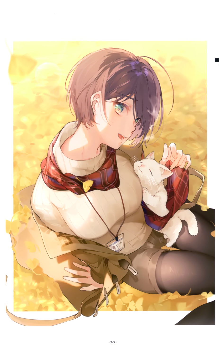 miwano_ragu neko pantyhose sanshoku_nattou_meshi sweater