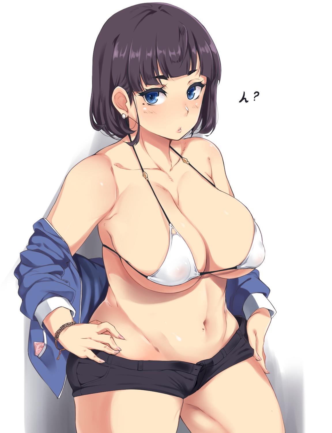 bikini_top cleavage erect_nipples moisture_(chichi) open_shirt swimsuits