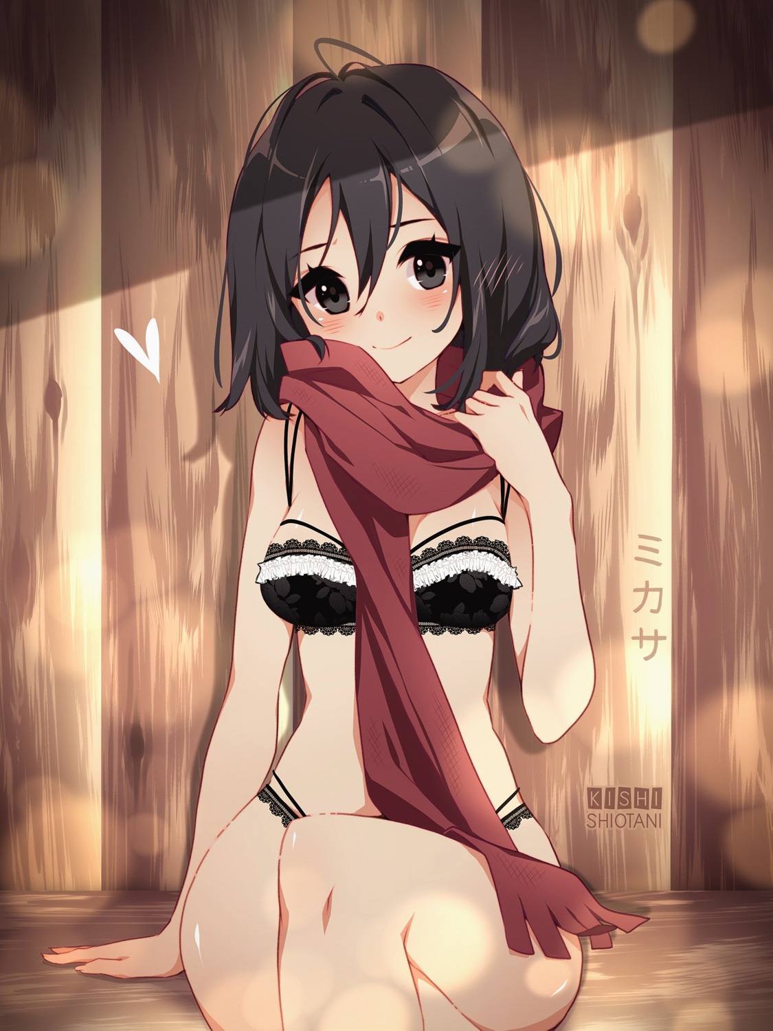 bra kishishiotani mikasa_ackerman pantsu shingeki_no_kyojin