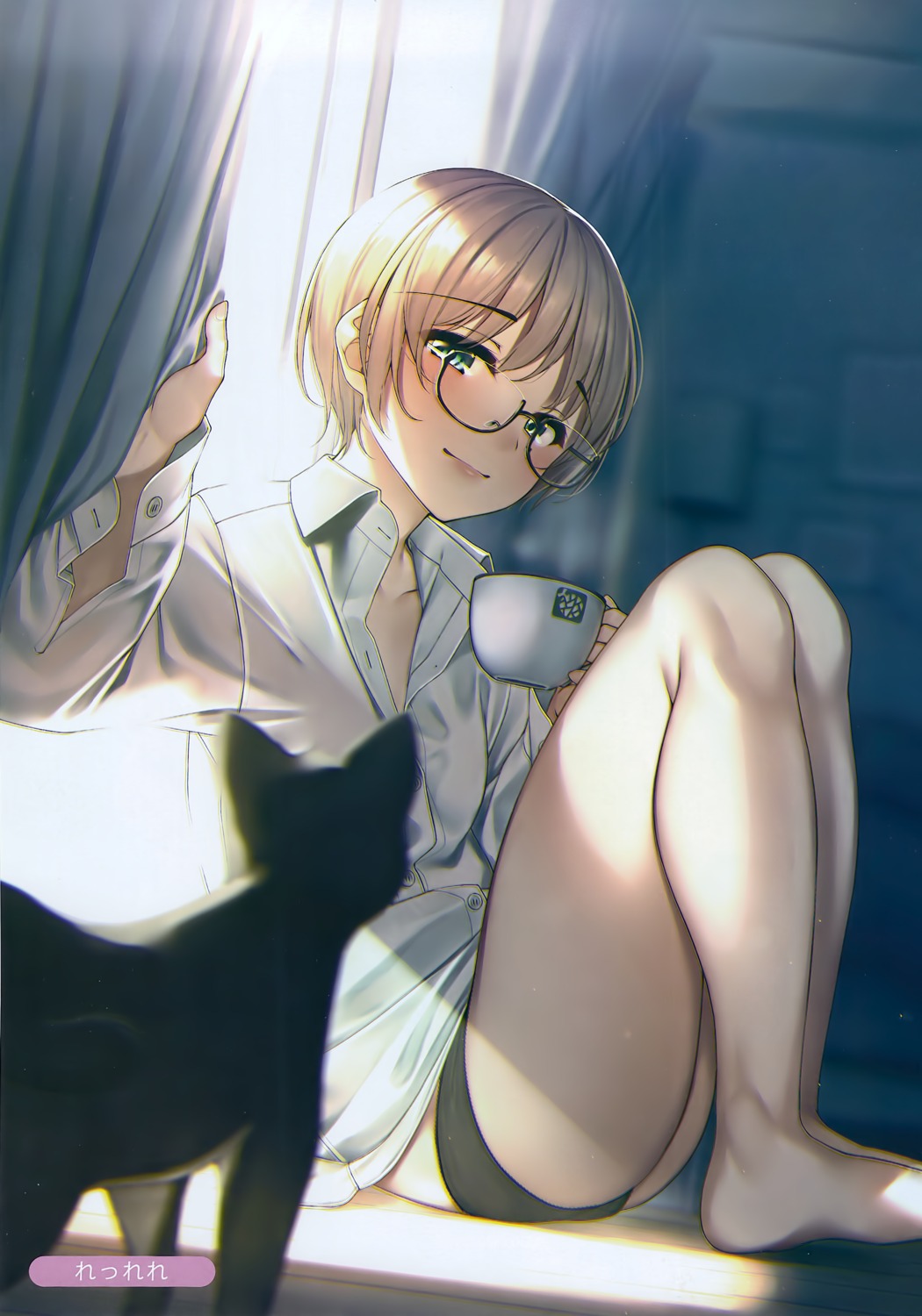 dress_shirt megane melonbooks neko pantsu rerrere