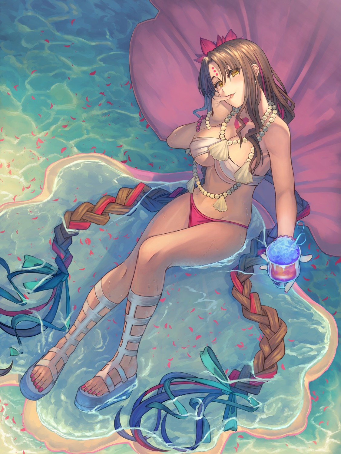 bikini fate/grand_order sessyoin_kiara swimsuits takinashi_(friend_coffee) tattoo wet