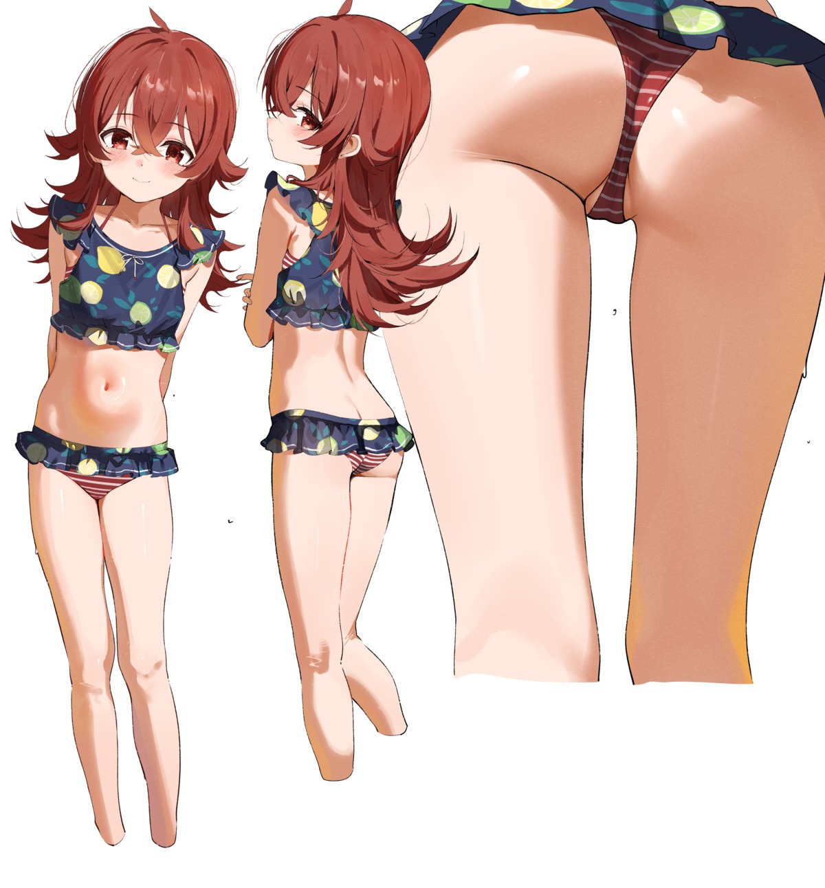 ass bikini cameltoe gin00 komiya_kaho loli skirt_lift swimsuits the_idolm@ster the_idolm@ster_shiny_colors thong wet