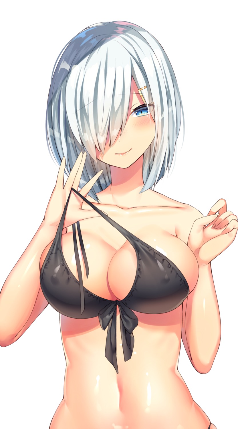 bikini_top erect_nipples hamakaze_(kancolle) kantai_collection ntk_7t5 swimsuits undressing