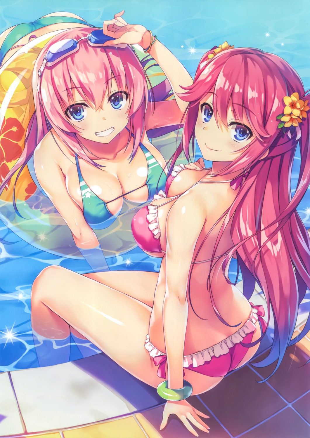 ass bikini cleavage ichinose_honami sakura_airi swimsuits tomose_shunsaku underboob wet wet_clothes youkoso_jitsuryoku_shijou_shugi_no_kyoushitsu_e