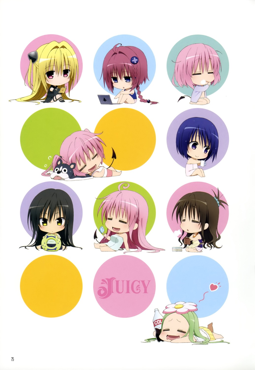 celine chibi dress garter golden_darkness kotegawa_yui kurosaki_mea lala_satalin_deviluke loli maron_(to_love_ru) momo_velia_deviluke nana_asta_deviluke no_bra open_shirt pantsu sairenji_haruna shimapan tail to_love_ru to_love_ru_darkness towel wet yuuki_mikan