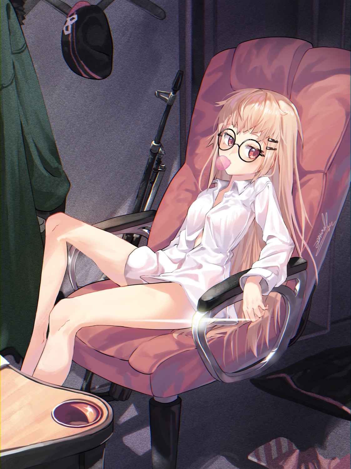 dress_shirt girls_frontline gun megane type_80_(girls_frontline) zonunoll