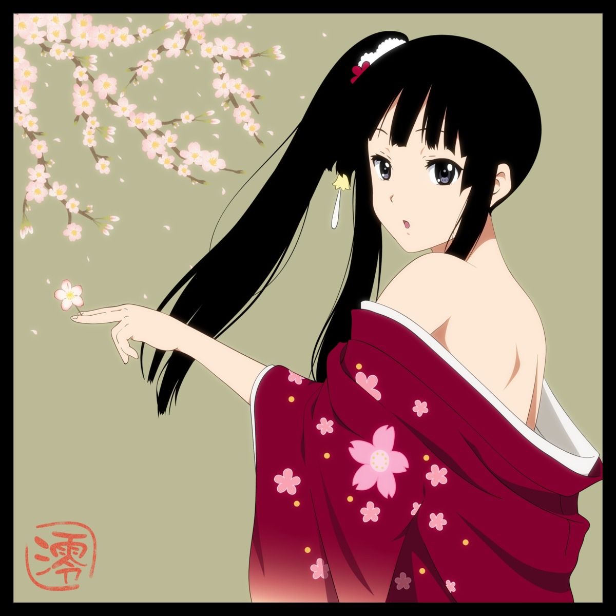 akiyama_mio k-on! kimono undressing