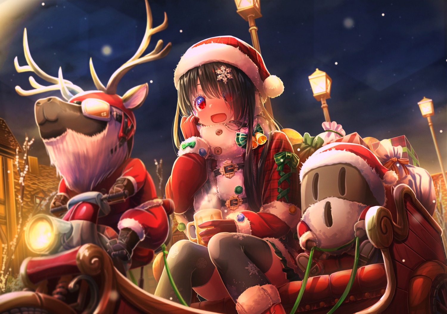 abo_(kawatasyunnnosukesabu) christmas horns thighhighs