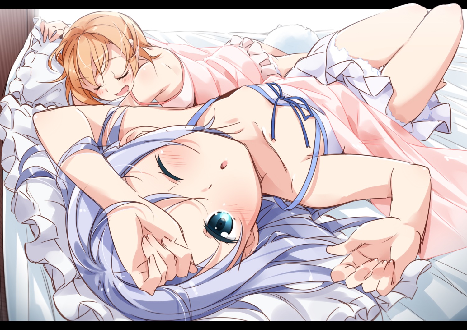 ass gochuumon_wa_usagi_desu_ka? hoto_cocoa kafuu_chino lingerie loli moso nipple_slip pantsu sheets