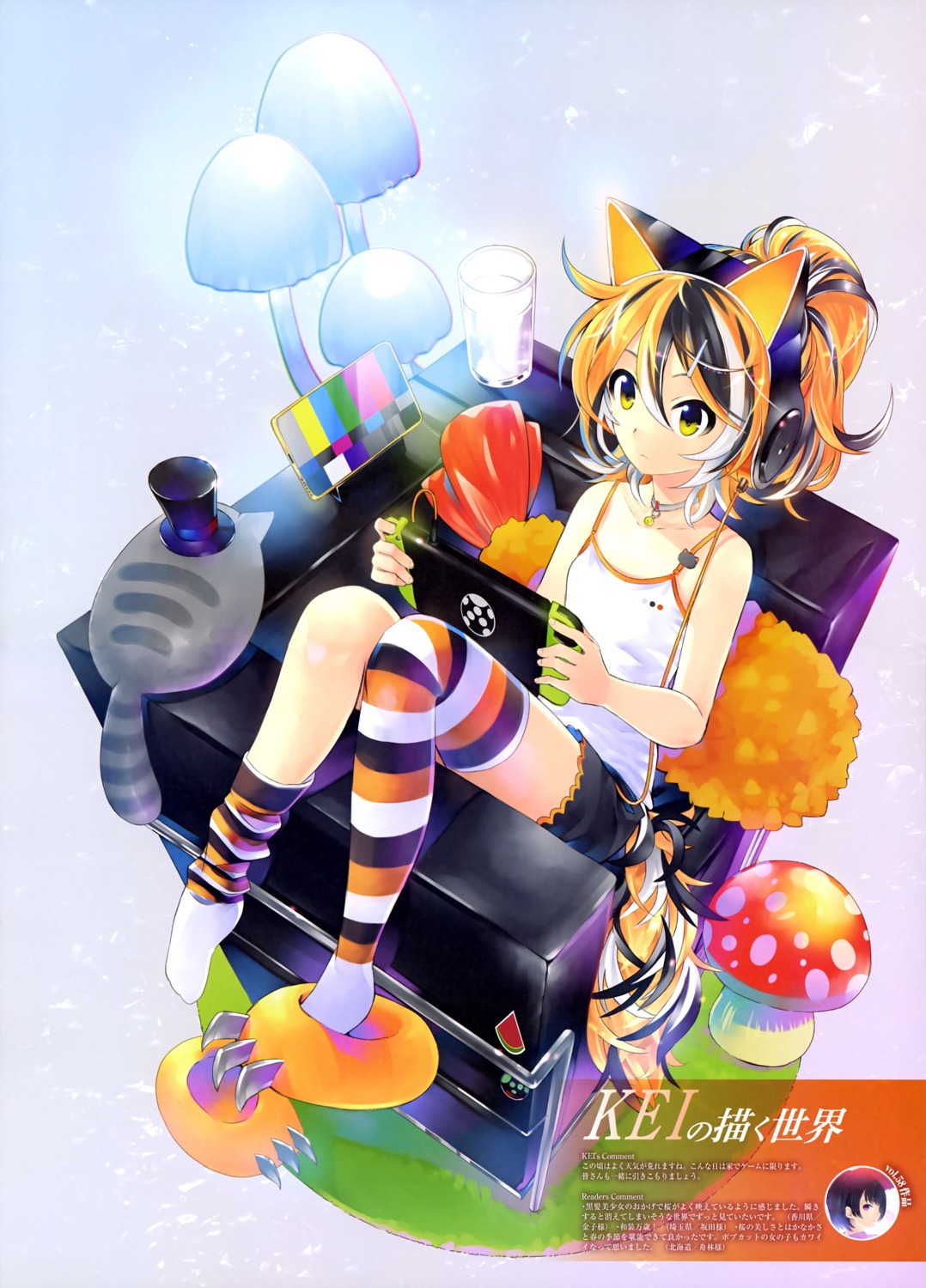 animal_ears headphones kei nekomimi thighhighs