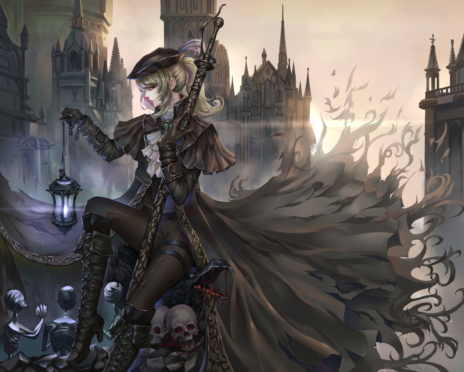 aaeru bloodborne heels lady_maria_of_the_astral_clocktower sword