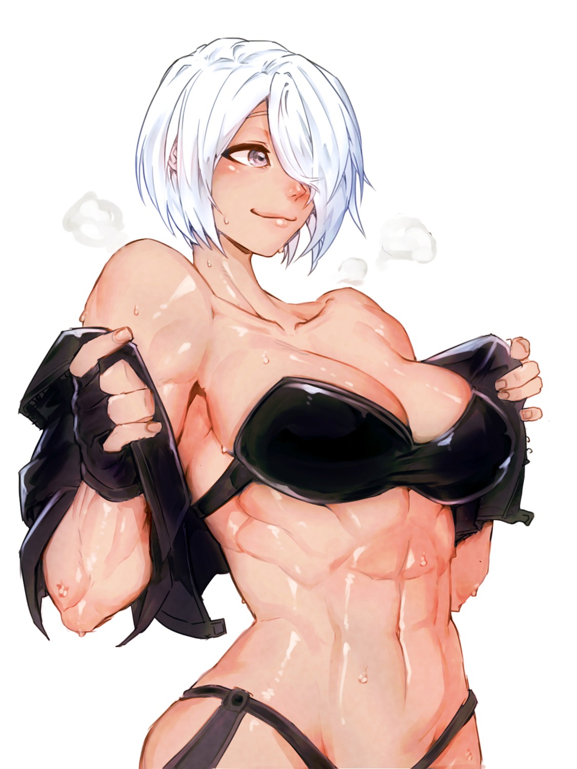 angel_(kof) bikini king_of_fighters minew open_shirt swimsuits undressing