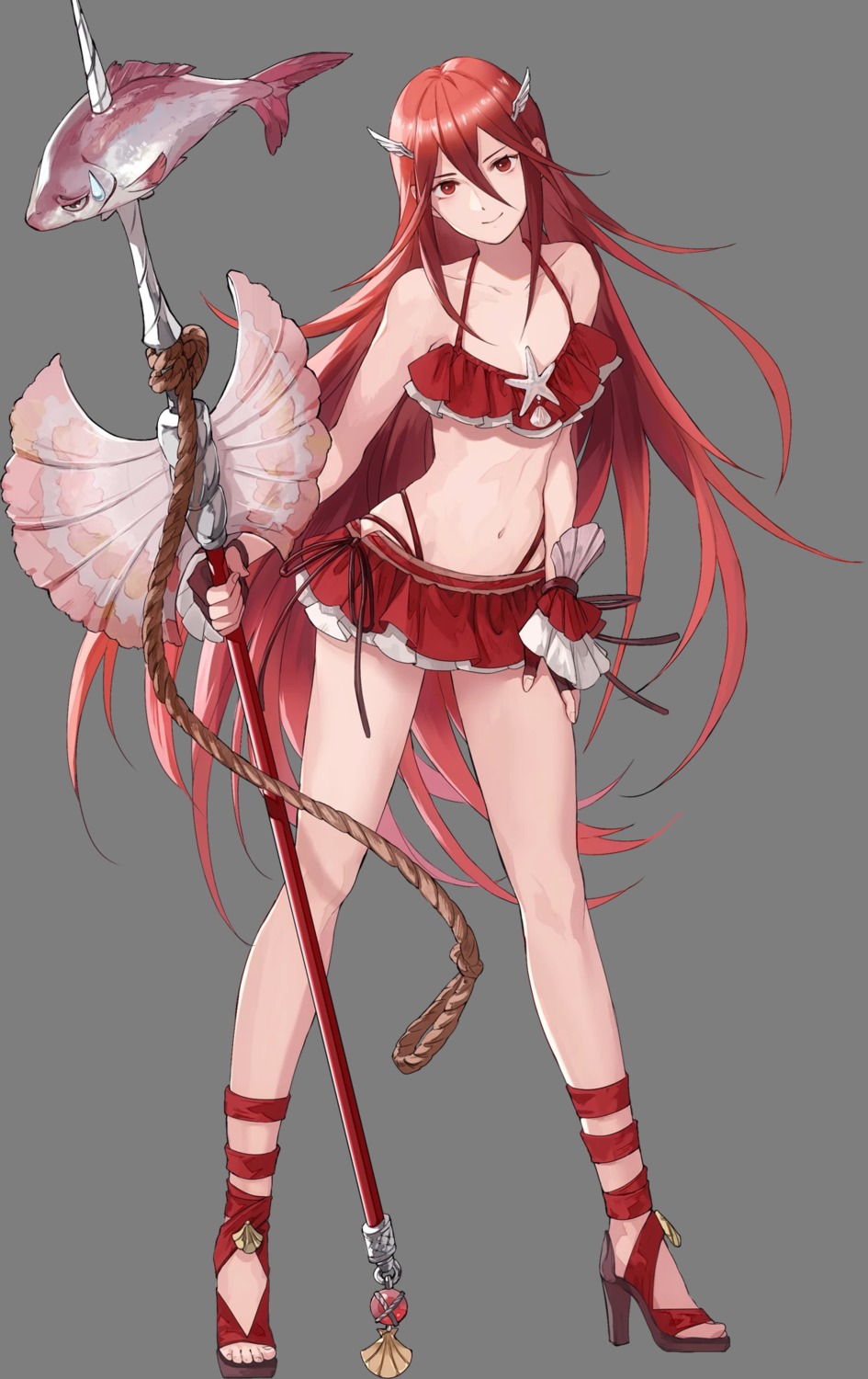 bikini cleavage fire_emblem fire_emblem_heroes fire_emblem_kakusei heels mayo nintendo swimsuits tiamo transparent_png weapon