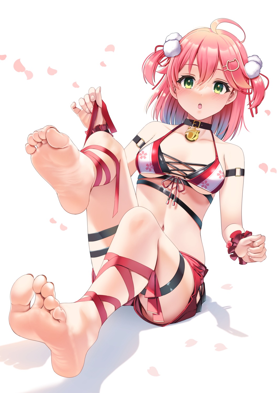 bikini_top casino_(casinoep) feet garter hololive sakura_miko swimsuits