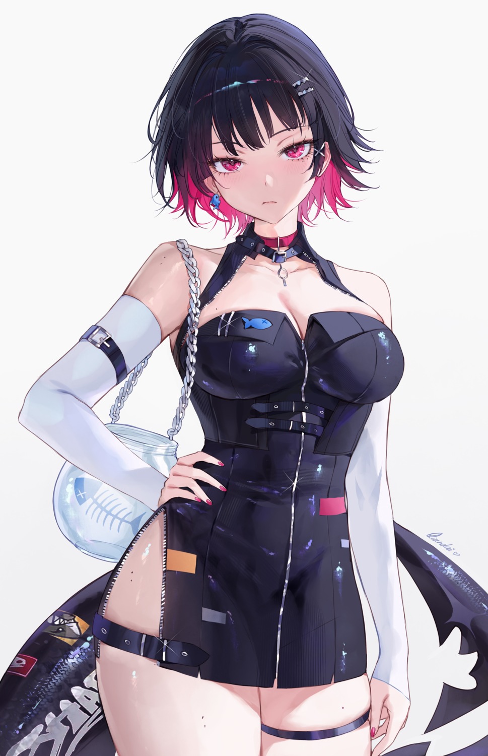 dress ellen_joe garter no_bra qiandaiyiyu tail zenless_zone_zero