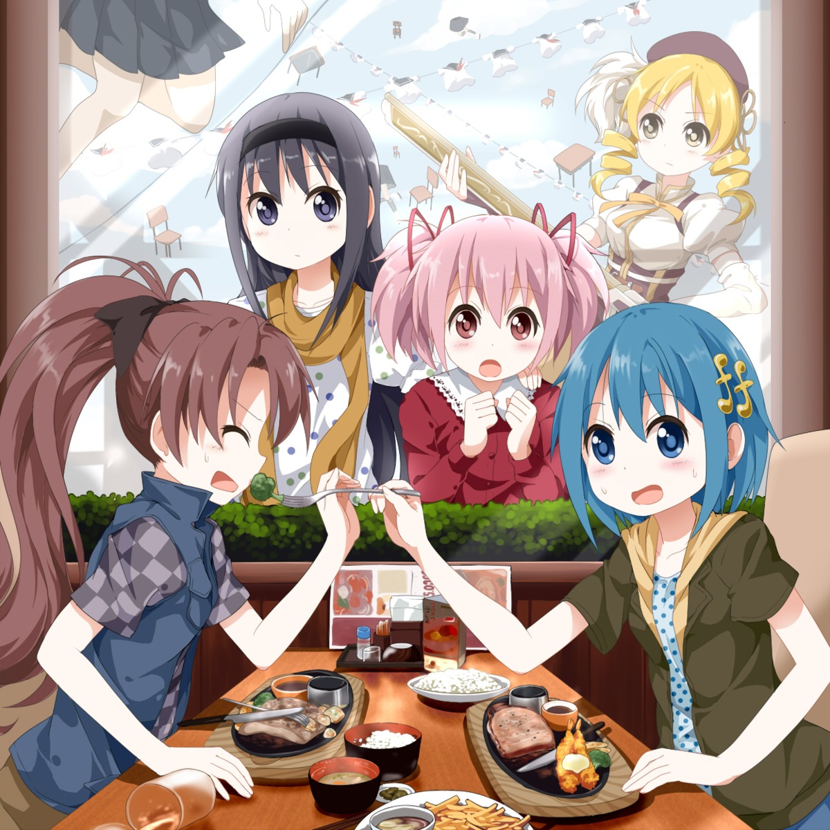 akemi_homura kaname_madoka mahou_shoujo_madoka_magica miki_sayaka sakura_kyouko tomoe_mami tsurukou