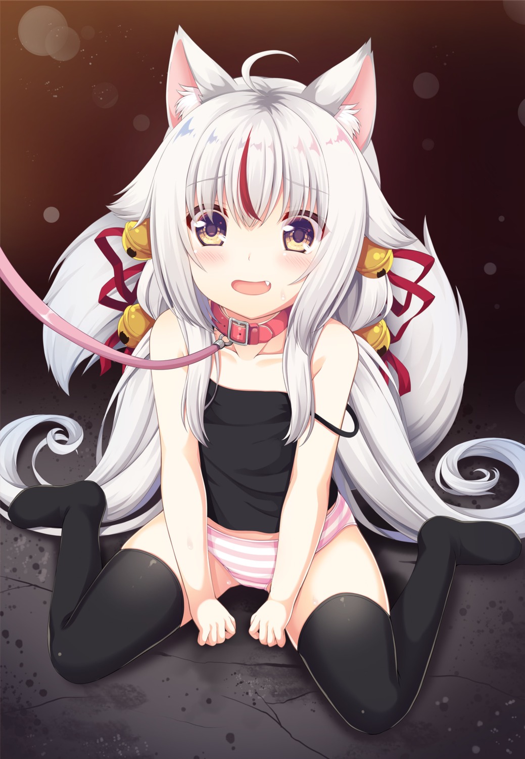 animal_ears bondage loli pantsu sakuraba_hikaru shimapan tail thighhighs