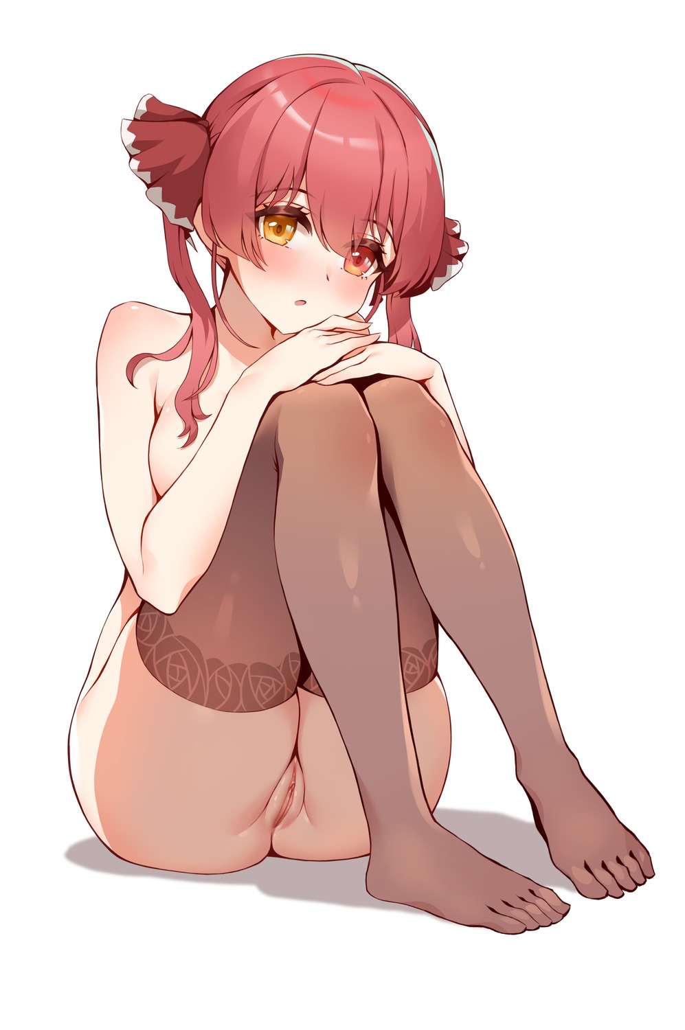 feet heterochromia hololive houshou_marine naked pussy secon thighhighs uncensored